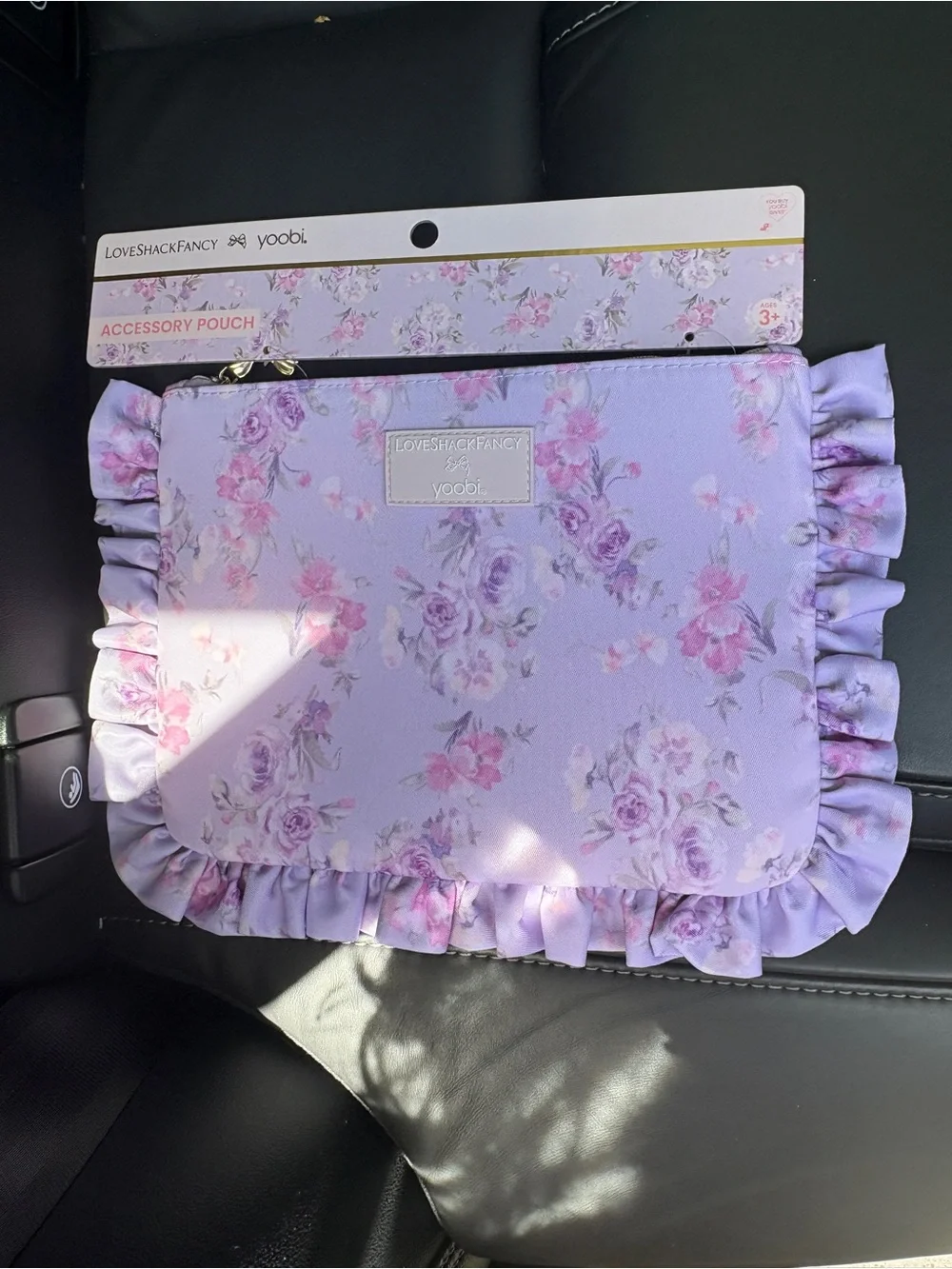 LoveShackFancy x Target Lavender Floral Ruffle Pouch!